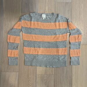 Ella Moss girls lightweight sweater with peach crochet appliqués. Size 12
